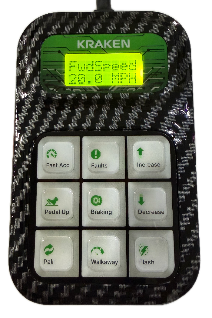 Kraken Golf Cart User Speed Programmer for Club Car Tempo User Guide showing forward speed increased to 20 MPH