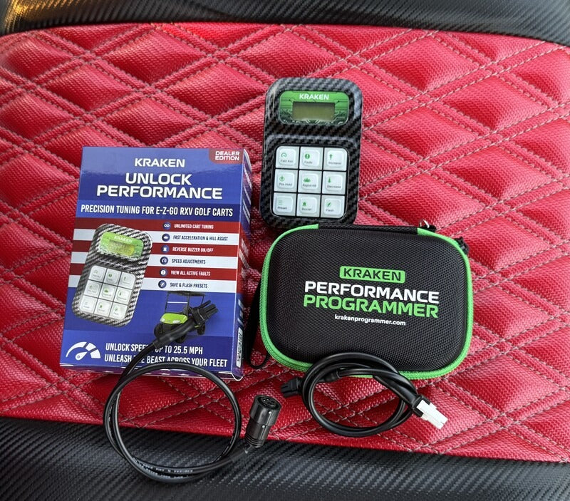 Kraken Programmer for E-Z-GO RXV FASTRXV tuner. Increase speed , dealer version. 25.5 MPH, Curtis Fault Diagnostics, Fast Acceleration, Eliminate Reverse Buzzer, Rapid Hill, Position Hold